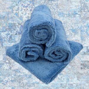 blue plush buffing towel