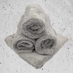 ice grey plush buffing towel